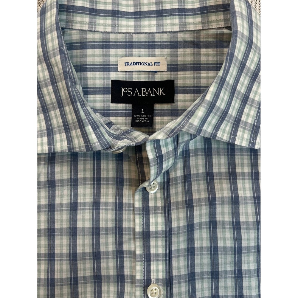 Jos A Bank Traditional Fit Plaid Long Sleeve Button Down‎ Shirt Mens Large - L